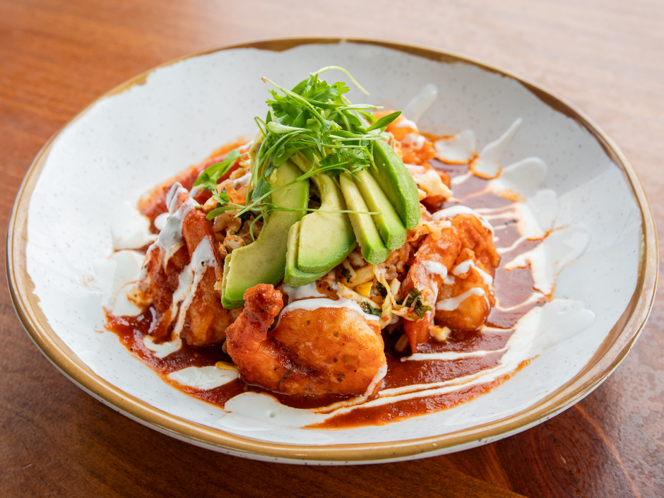 Plate of Camarones a la Diabla, a new dish at Antojitos Authentic Mexican Food in Universal CityWalk.