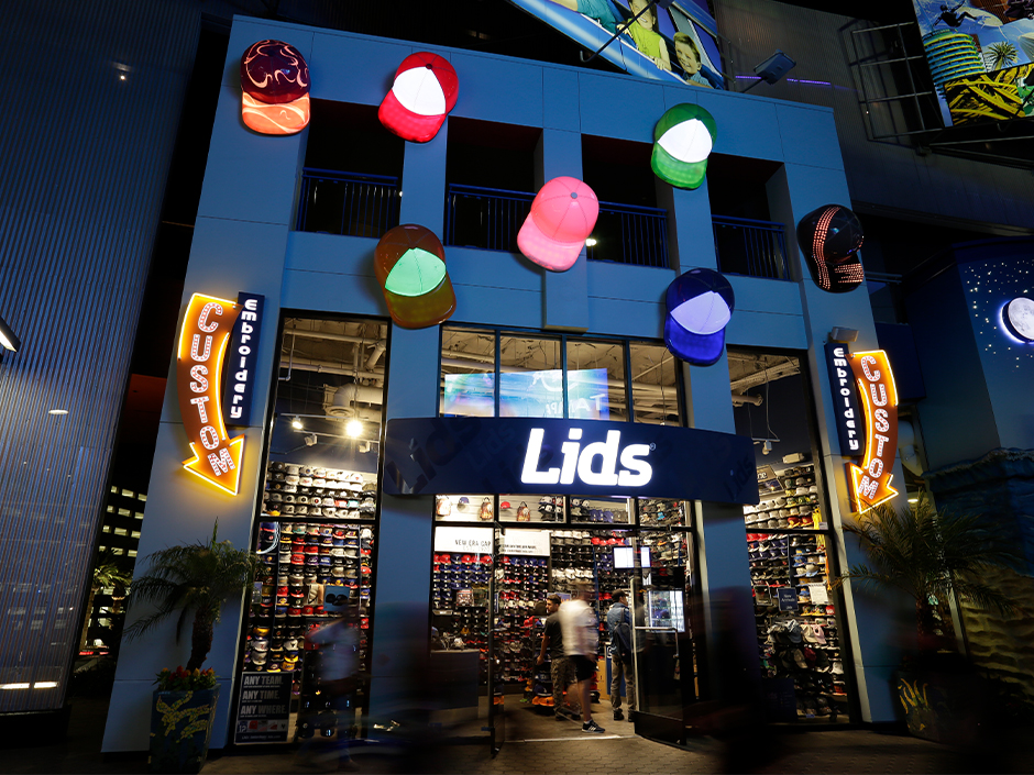 Lids storefront street view.