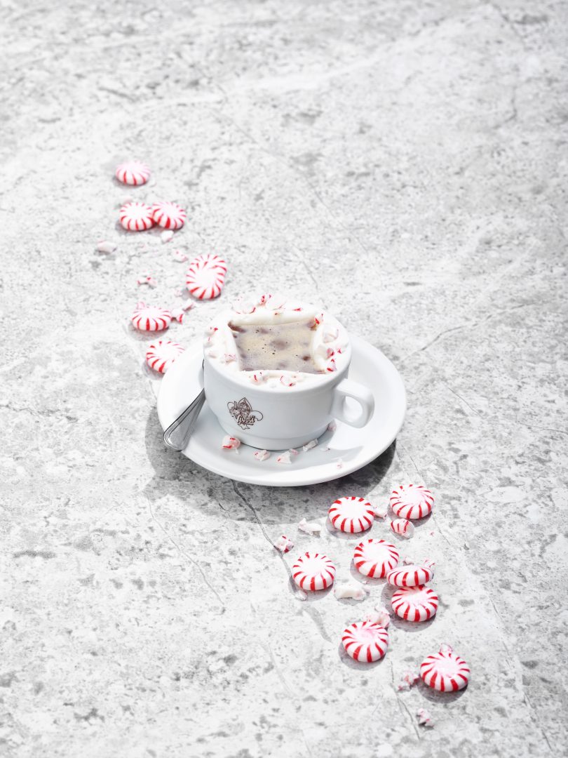 Peppermint Affogato: Vanilla gelato topped with crushed peppermint and a shot of espresso (New) 