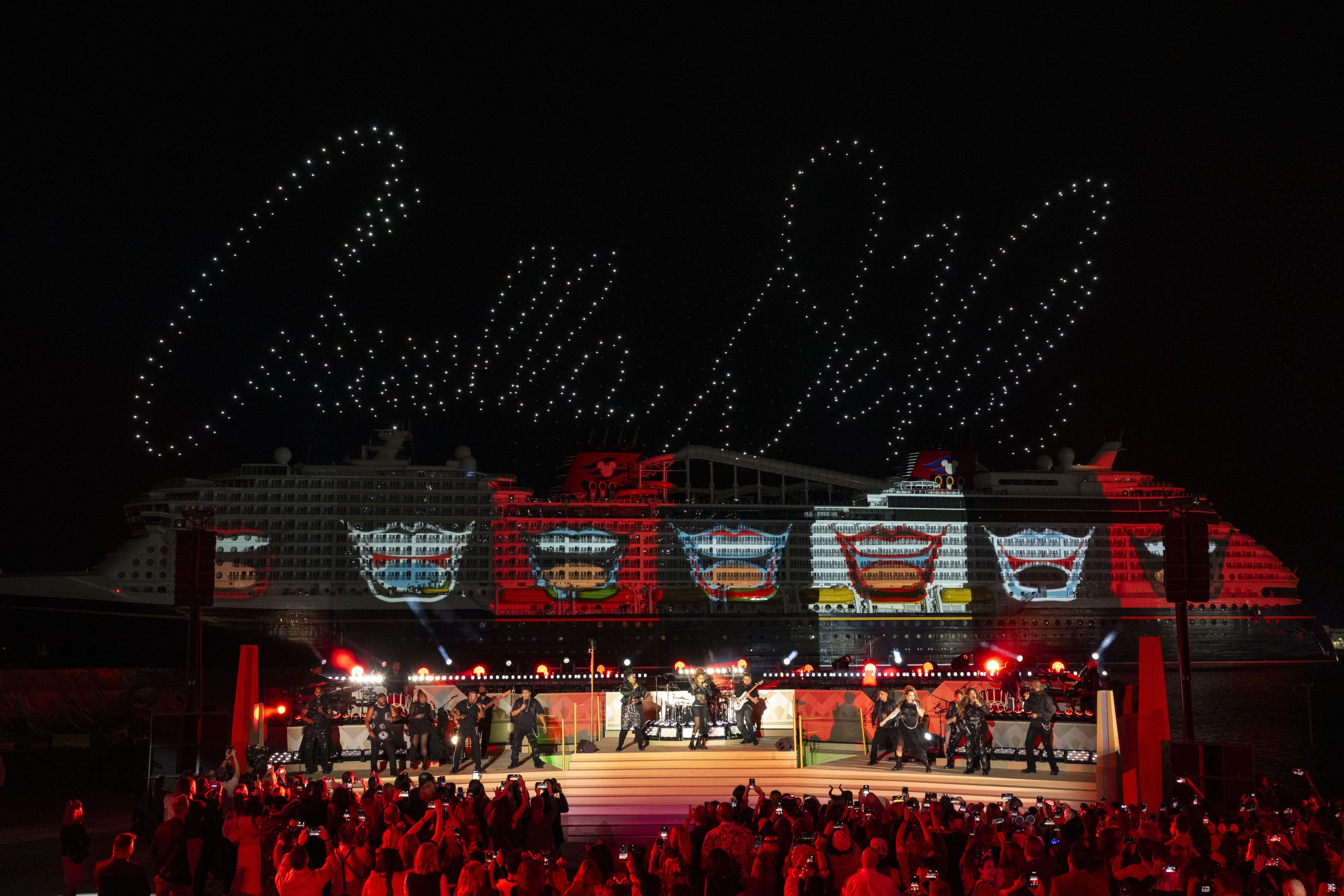 Cruella DeVil Drone Show at the Disney Destiny Christening