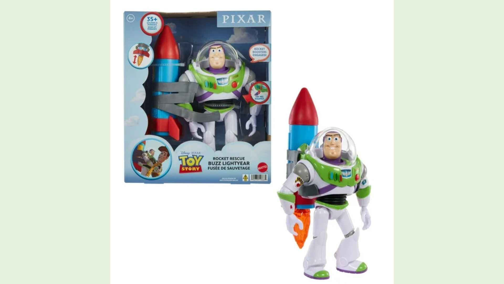 Disney and Pixar’s Toy Story Buzz Lightyear 10-Inch Action Figure Toy with Rocket and Sounds